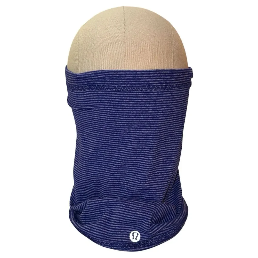 Lululemon Brisk Run Neck Warmer Gaiter Infinity Scarf Heathered Purple Drawcord